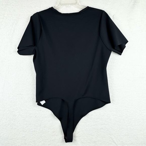 Good American Scuba Tee Thong Bodysuit Black Plus Size 5 (2X) Minimalist Office - Picture 10 of 16